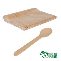 E119 Bolsa con 100 cucharas de madera de Abedul