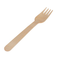 E121 Bolsa con 100 tenedores de madera de Abedul