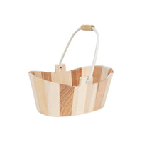 F13 Canasto ovalado de Madera, 19 x 13.5 x 9 cm.