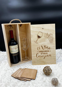 Caja de madera 2 compartimentos