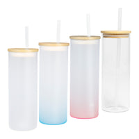 X1 Botella Vidrio Borosilicato Sublimación, tapa Bamboo 500cc