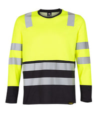 Polera Hibrida Hi Vis Bi Color  - Cuello Redondo - Hombre