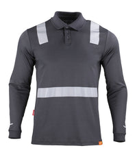 Polera Polo Hibrida con Cinta Reflectiva - Cuello Camisero -  Hombre